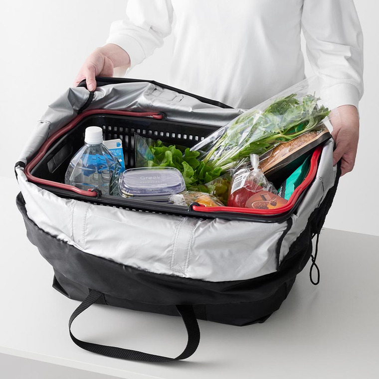 （土・日発送可） 洗える持ち帰り寿司・ピザが入るレジかごかばん タワー 山崎実業 公式 tower 2125 2126 ライトグレー ブラック / 3WAY 送料無料