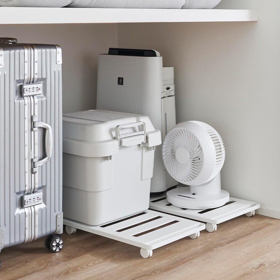 押入れ収納ロング台車 タワー 山崎実業 公式 tower 1417 1418 ホワイト ブラック / 耐荷重30kg キャスター付き 送料無料