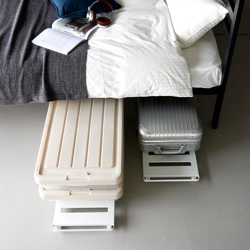 押入れ収納ロング台車 タワー 山崎実業 公式 tower 1417 1418 ホワイト ブラック / 耐荷重30kg キャスター付き 送料無料