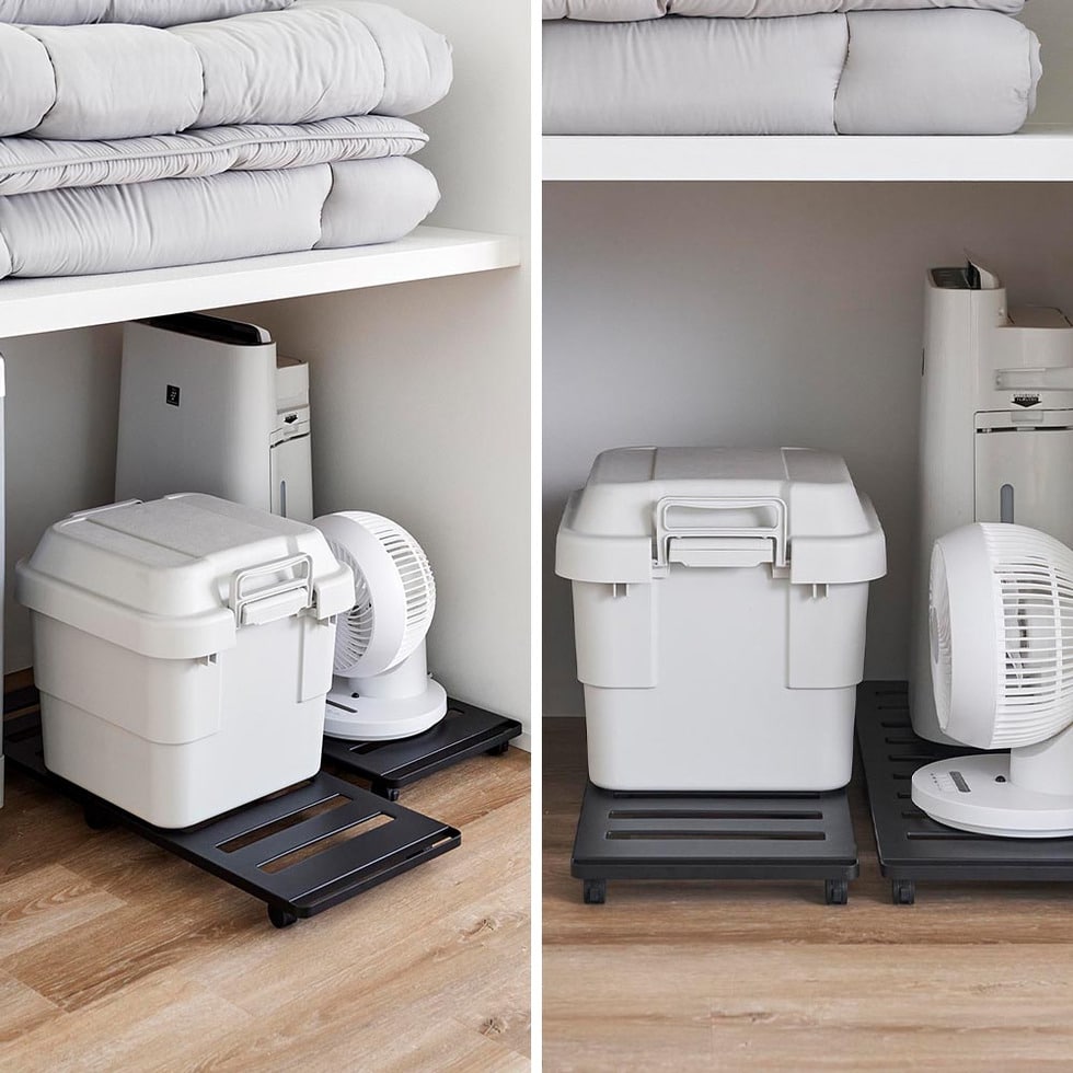 押入れ収納ロング台車 タワー 山崎実業 公式 tower 1417 1418 ホワイト ブラック / 耐荷重30kg キャスター付き 送料無料