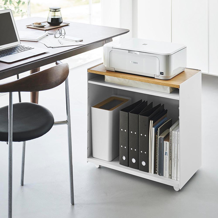 隠せるテレワークワゴン タワー 山崎実業 公式 tower 1424 1425 ホワイト ブラック 送料無料