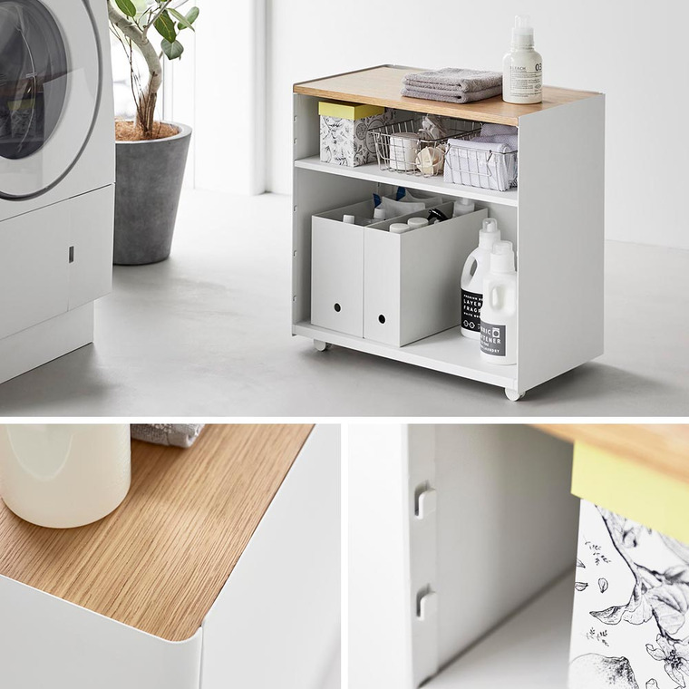 隠せるテレワークワゴン タワー 山崎実業 公式 tower 1424 1425 ホワイト ブラック 送料無料