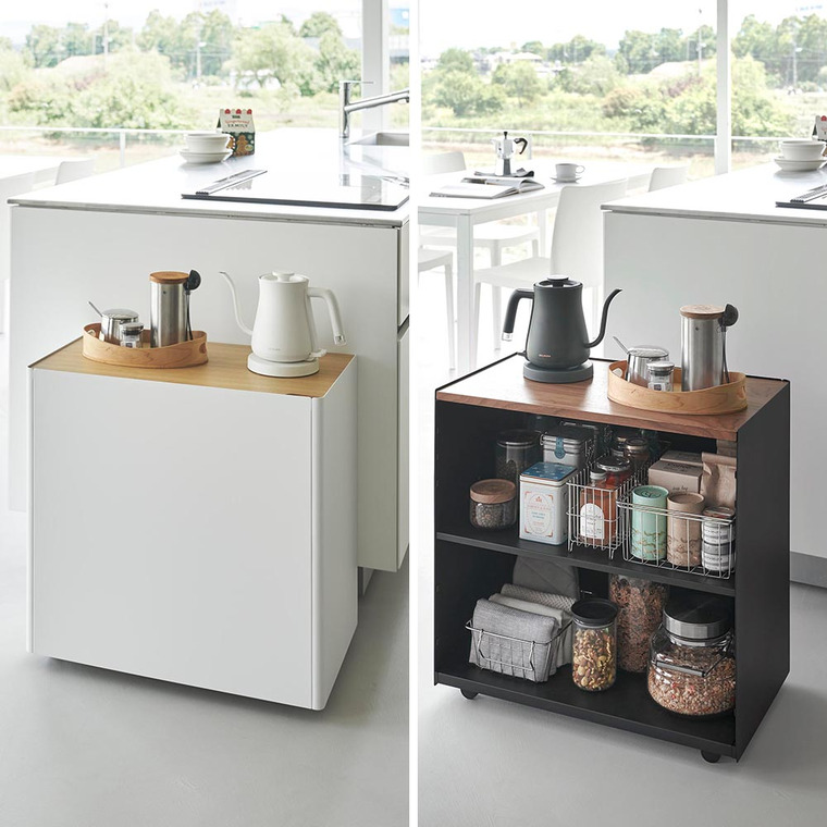 隠せるテレワークワゴン タワー 山崎実業 公式 tower 1424 1425 ホワイト ブラック 送料無料