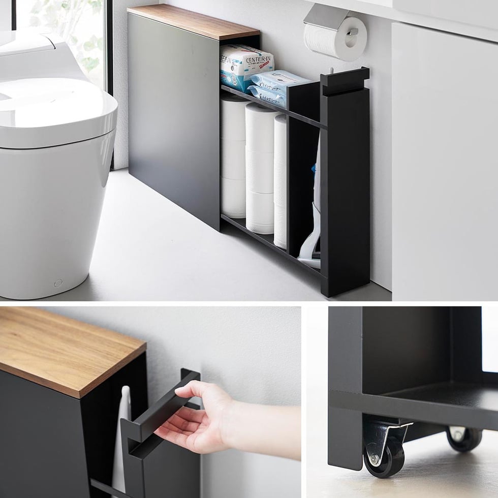 隠せるトイレ引き出し収納 タワー 山崎実業 公式 tower 1426 1427 ホワイト ブラック 送料無料