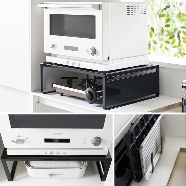 オーブンレンジラック タワー 山崎実業 公式 tower 1442 1443 ホワイト ブラック 送料無料