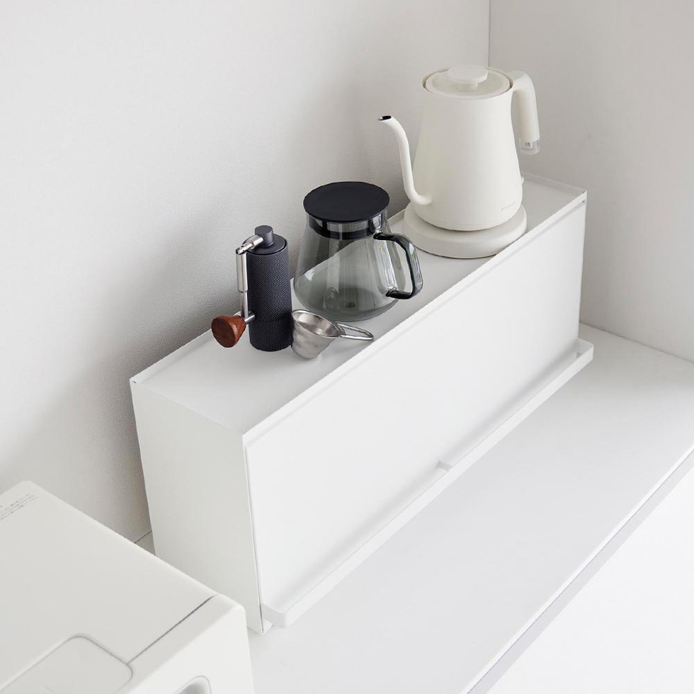 前が開くキッチンカウンター上収納ラック タワー D15 山崎実業 公式 tower 1452 1453 ホワイト ブラック / 奥行き17.7cm 送料無料