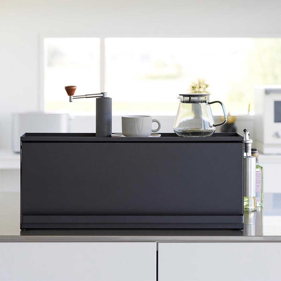 前が開くキッチンカウンター上収納ラック タワー D15 山崎実業 公式 tower 1452 1453 ホワイト ブラック / 奥行き17.7cm 送料無料