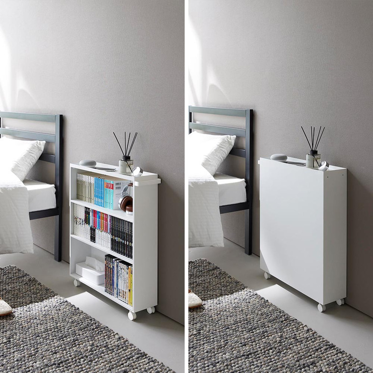 ハンドル付き隠せるコミックラック タワー 山崎実業 公式 tower 1485 1486 ホワイト ブラック 送料無料