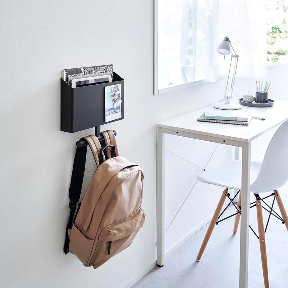 ウォールファイルボックス&ランドセルハンガー タワー 石こうボード壁対応 山崎実業 公式 tower 1865 1866 ホワイト ブラック 送料無料