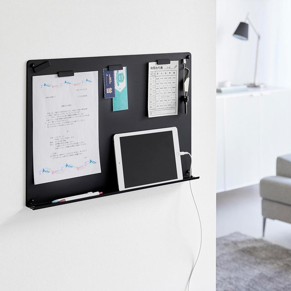 ウォールプリントボード タワー トレー付き 石こうボード壁対応 山崎実業 公式 tower 1895 1896 ホワイト ブラック 送料無料