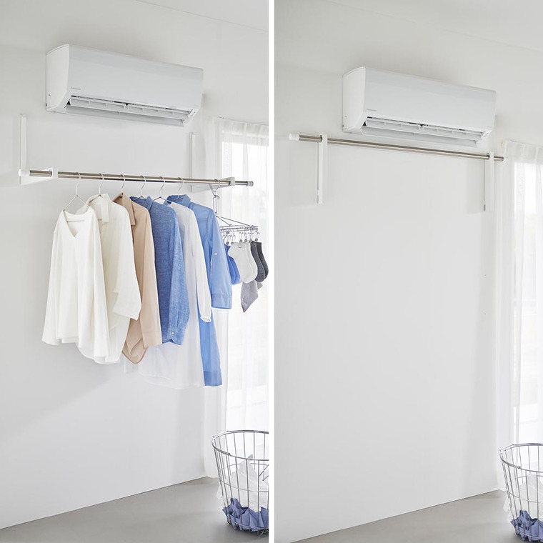 ウォール折り畳み物干し竿ホルダー タワー 2個組 石こうボード壁対応 山崎実業 公式 tower 1921 1922 ホワイト ブラック 送料無料