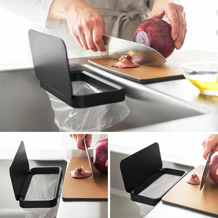 フィルムフック蓋付きポリ袋ホルダー タワー 山崎実業 公式 tower キッチン 1289 1290 ホワイト ブラック