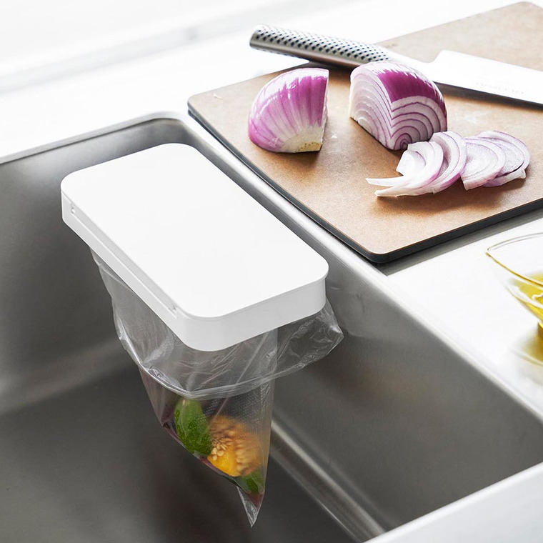 フィルムフック蓋付きポリ袋ホルダー タワー 山崎実業 公式 tower キッチン 1289 1290 ホワイト ブラック