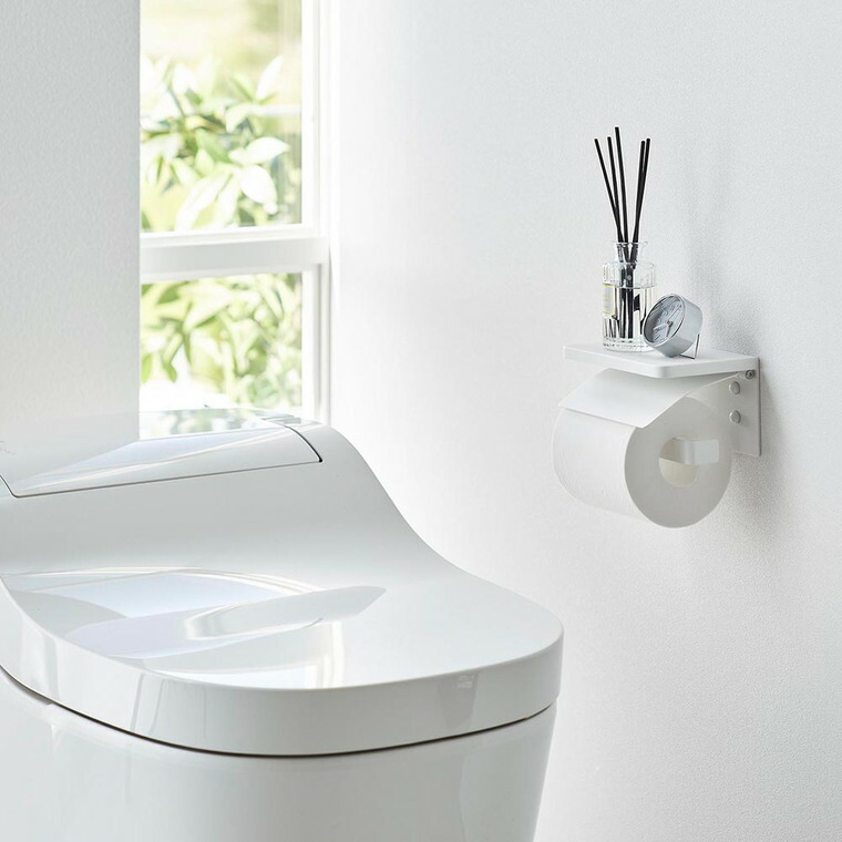 ウォールトイレットペーパーホルダー タワー 石こうボード壁対応 山崎実業 公式 tower 1297 1298 ホワイト ブラック / 1連 シングル 収納 送料無料