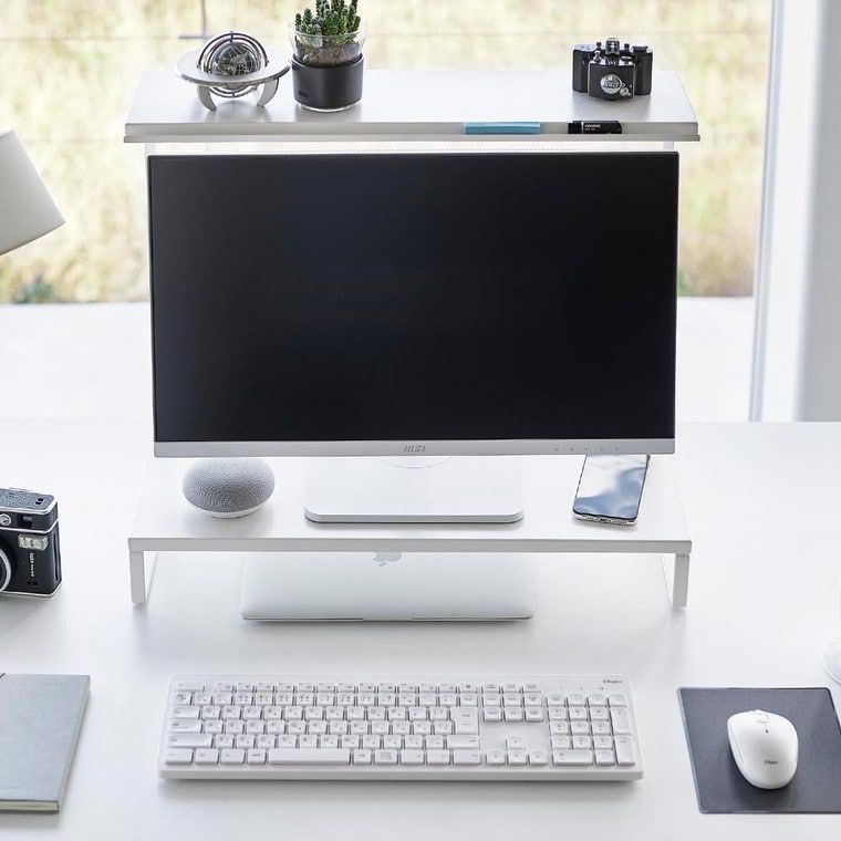 モニター上下ラック タワー 2段 山崎実業 公式 tower 1302 1303 ホワイト ブラック / パソコンラック 送料無料