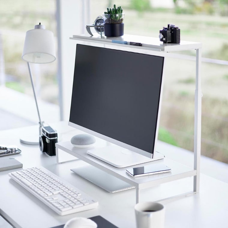 モニター上下ラック タワー 2段 山崎実業 公式 tower 1302 1303 ホワイト ブラック / パソコンラック 送料無料