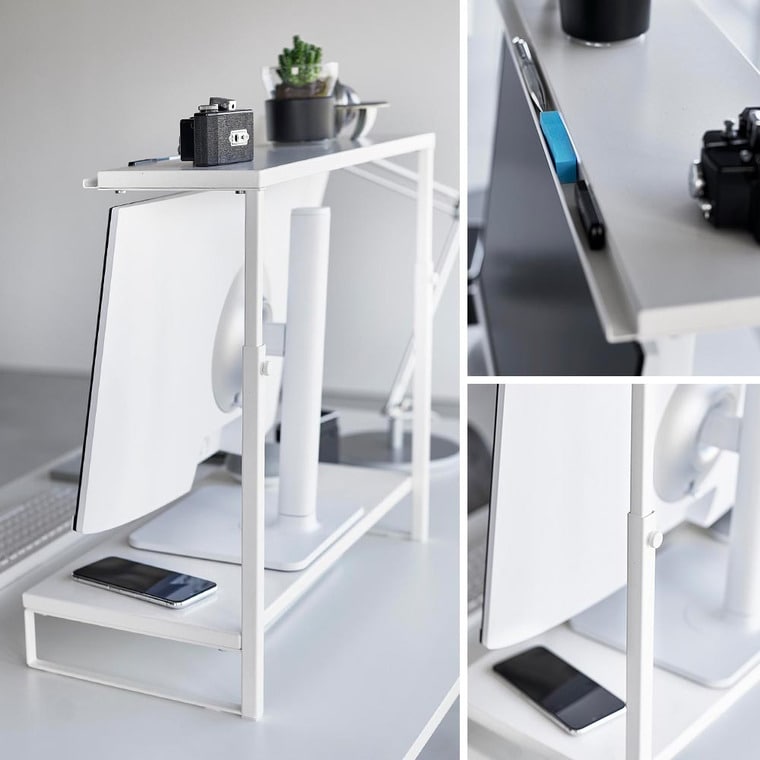 モニター上下ラック タワー 2段 山崎実業 公式 tower 1302 1303 ホワイト ブラック / パソコンラック 送料無料