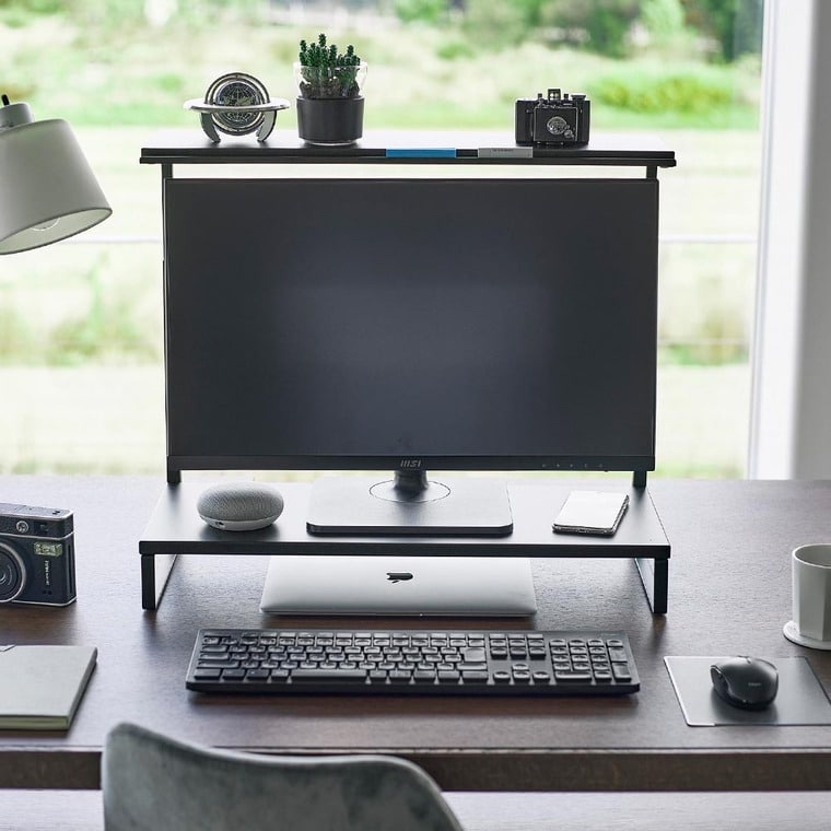 モニター上下ラック タワー 2段 山崎実業 公式 tower 1302 1303 ホワイト ブラック / パソコンラック 送料無料