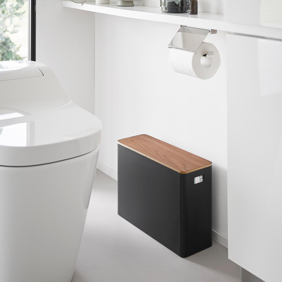 蓋付きトイレ用品収納 リン 山崎実業 公式 RIN 1320 1321 ブラウン ナチュラル 送料無料