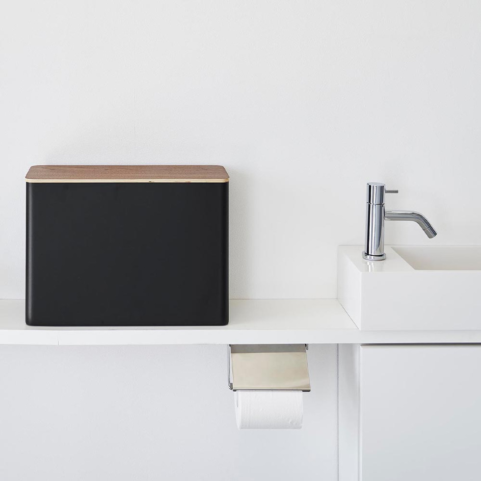 蓋付きトイレ用品収納 リン 山崎実業 公式 RIN 1320 1321 ブラウン ナチュラル 送料無料