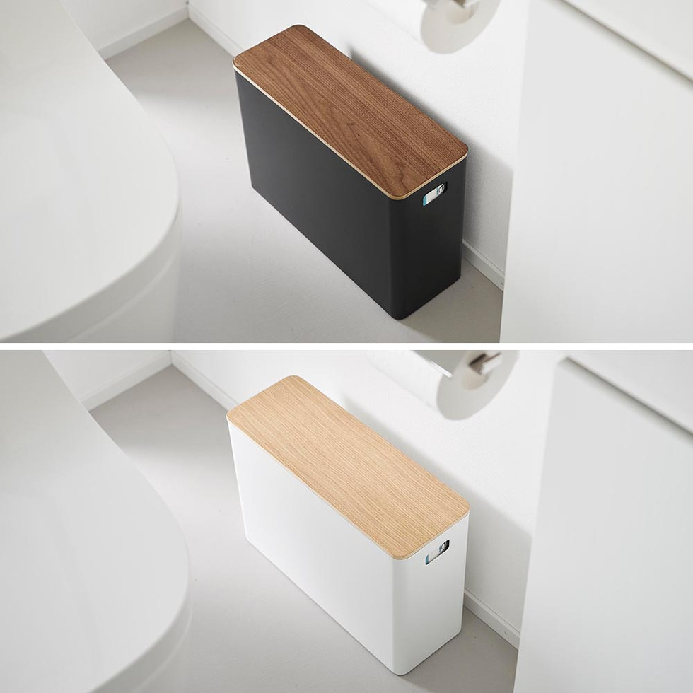 蓋付きトイレ用品収納 リン 山崎実業 公式 RIN 1320 1321 ブラウン ナチュラル 送料無料