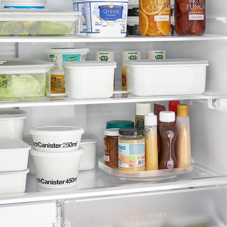 冷蔵庫中回転式トレー タワー スクエア 山崎実業 キッチン 公式 tower 1322 1323 ホワイト ブラック