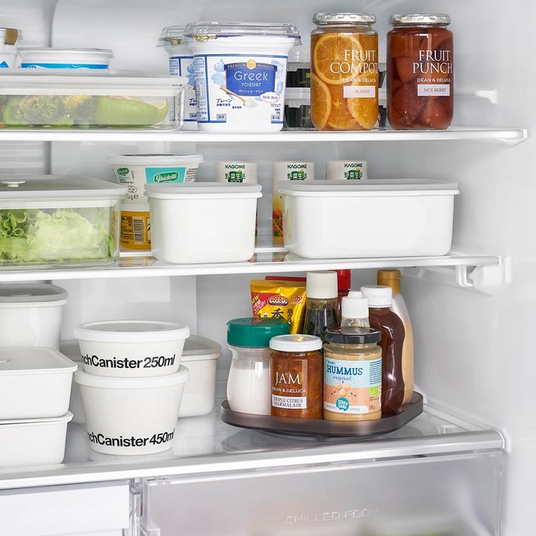 冷蔵庫中回転式トレー タワー スクエア 山崎実業 キッチン 公式 tower 1322 1323 ホワイト ブラック