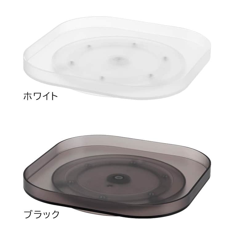 冷蔵庫中回転式トレー タワー スクエア 山崎実業 キッチン 公式 tower 1322 1323 ホワイト ブラック