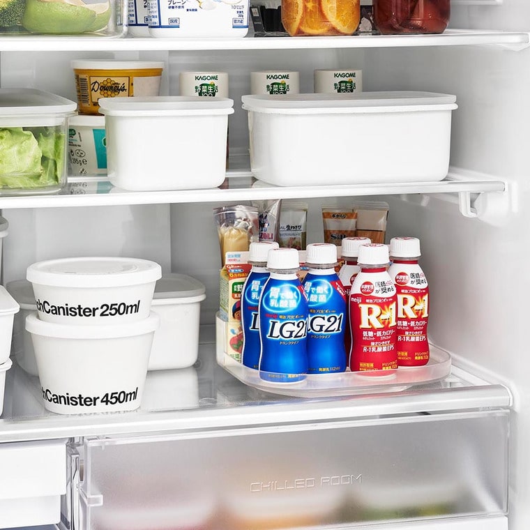 冷蔵庫中回転式仕切り付きトレー タワー スクエア 山崎実業 キッチン 公式 tower 1324 1325 ホワイト ブラック