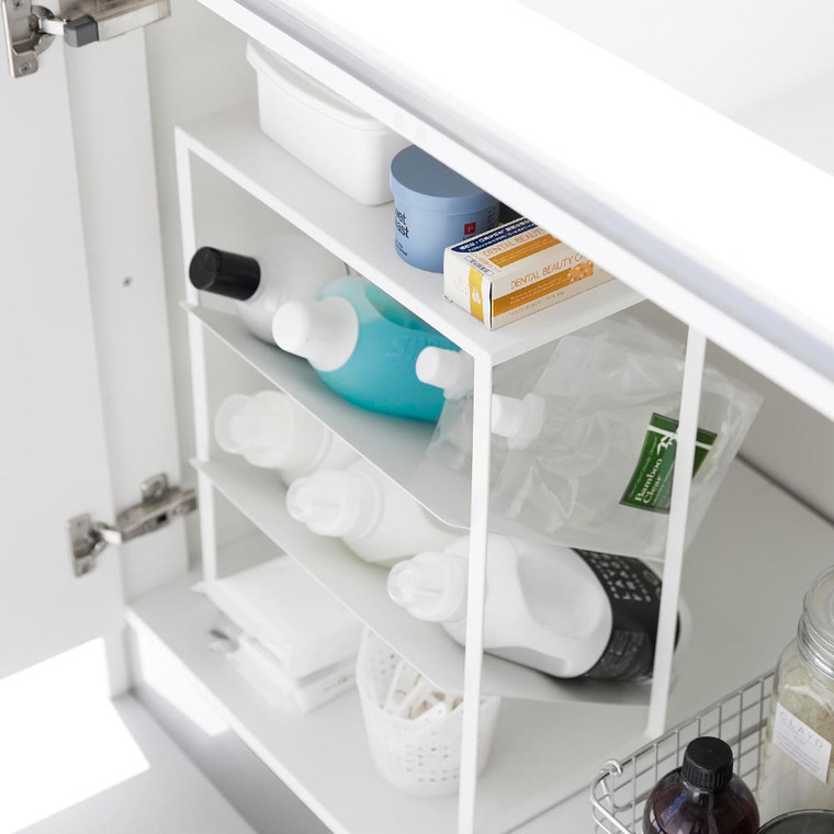 シンク下天板付きボトル&ジャグボトルストッカー タワー 山崎実業 公式 tower 1336 1337 ホワイト ブラック 送料無料