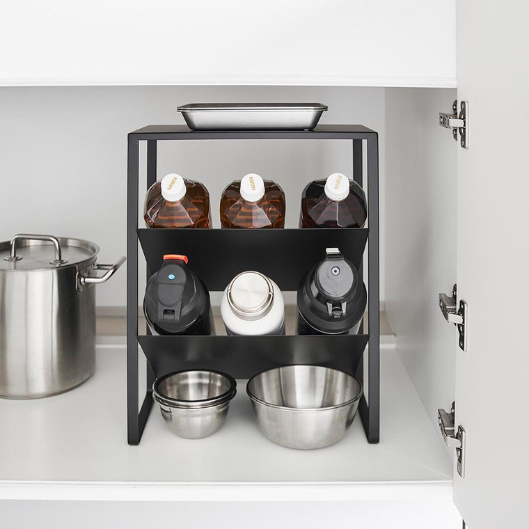 シンク下天板付きボトル&ジャグボトルストッカー タワー 山崎実業 公式 tower 1336 1337 ホワイト ブラック 送料無料