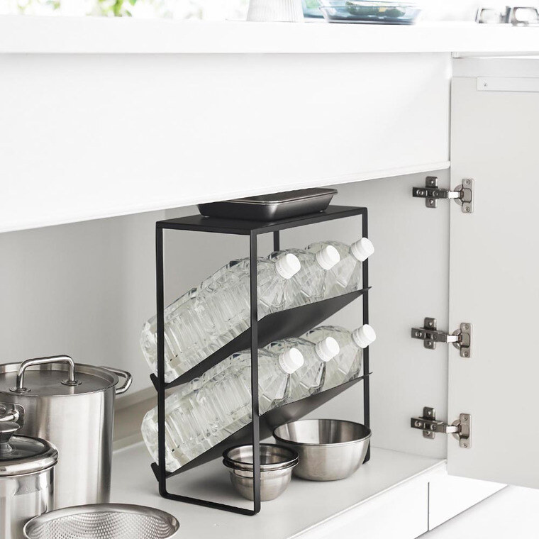 シンク下天板付きボトル&ジャグボトルストッカー タワー 山崎実業 公式 tower 1336 1337 ホワイト ブラック 送料無料