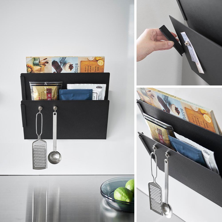 マグネット縦横連結プリント収納ラック タワー 2個組 山崎実業 公式 tower 1341 1342 ホワイト ブラック 送料無料