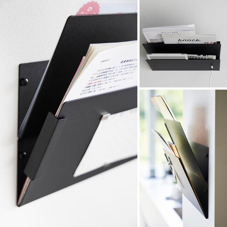 ウォール縦横連結プリント収納ラック タワー 石こうボード壁対応 2個組 山崎実業 公式 tower 1343 1344 ホワイト ブラック 送料無料