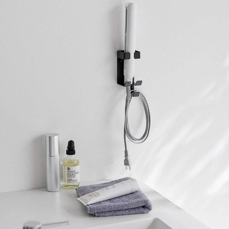 ウォールヘアーアイロンホルダー タワー 石こうボード壁対応 山崎実業 公式 tower 1345 1346 ホワイト ブラック