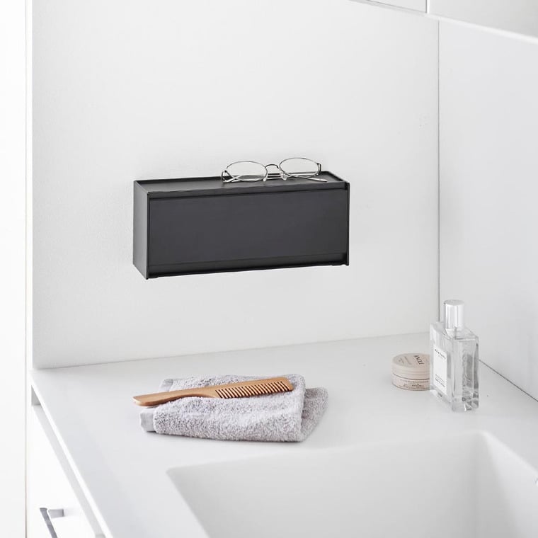 ウォール洗面収納ケース タワー 石こうボード壁対応 山崎実業 公式 tower 1355 1356 ホワイト ブラック / コスメ収納 洗面台 送料無料