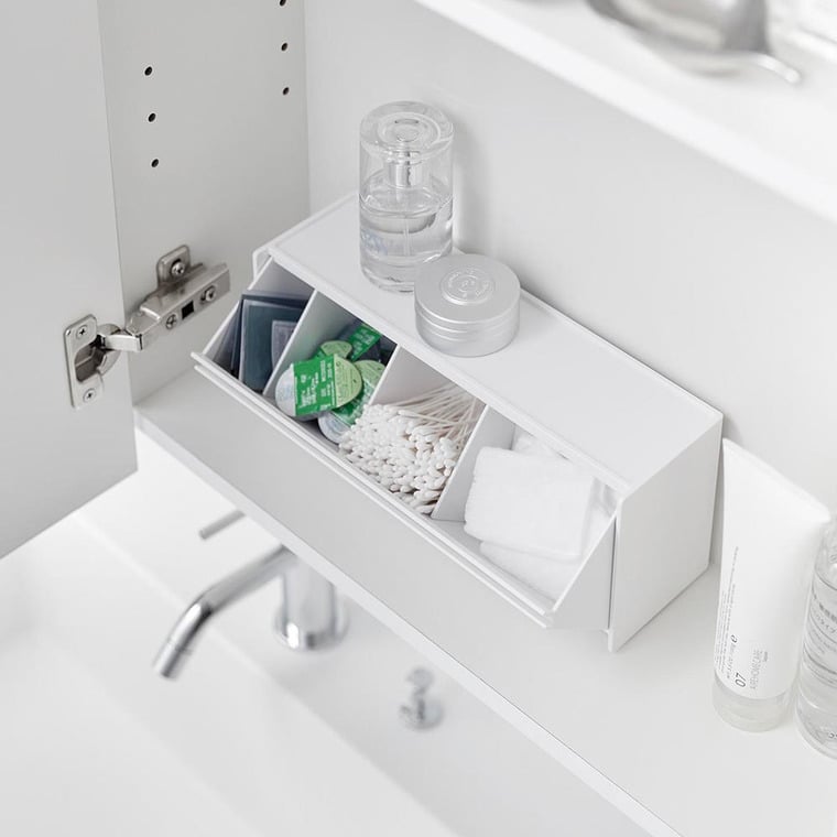 ウォール洗面収納ケース タワー 石こうボード壁対応 山崎実業 公式 tower 1355 1356 ホワイト ブラック / コスメ収納 洗面台 送料無料