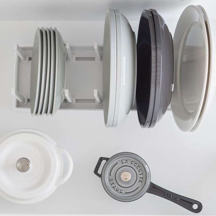 シンク下幅調節鍋蓋&フライパン収納スタンド タワー W40 山崎実業 公式 tower 1361 1362 ホワイト ブラック / 幅40cm キッチン収納 送料無料