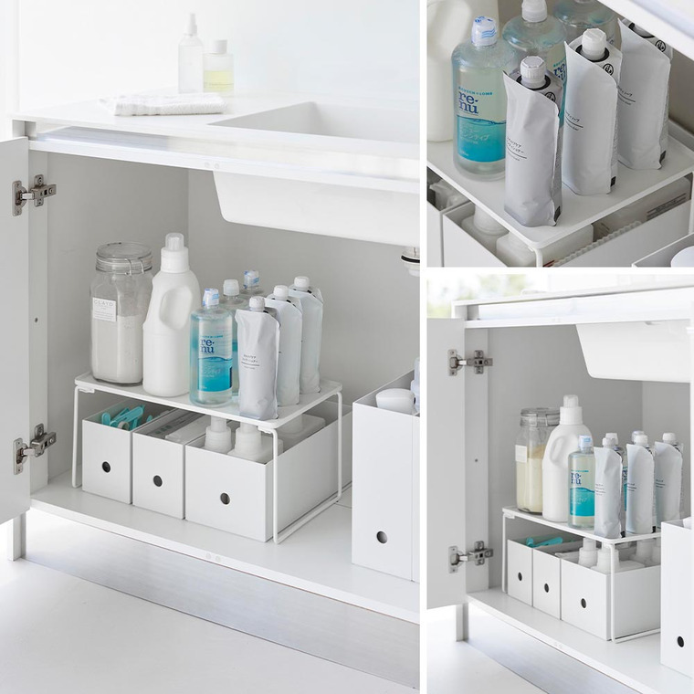 折り畳み積み重ね棚 タワー M 山崎実業 公式 tower 1367 1368 ホワイト ブラック 送料無料