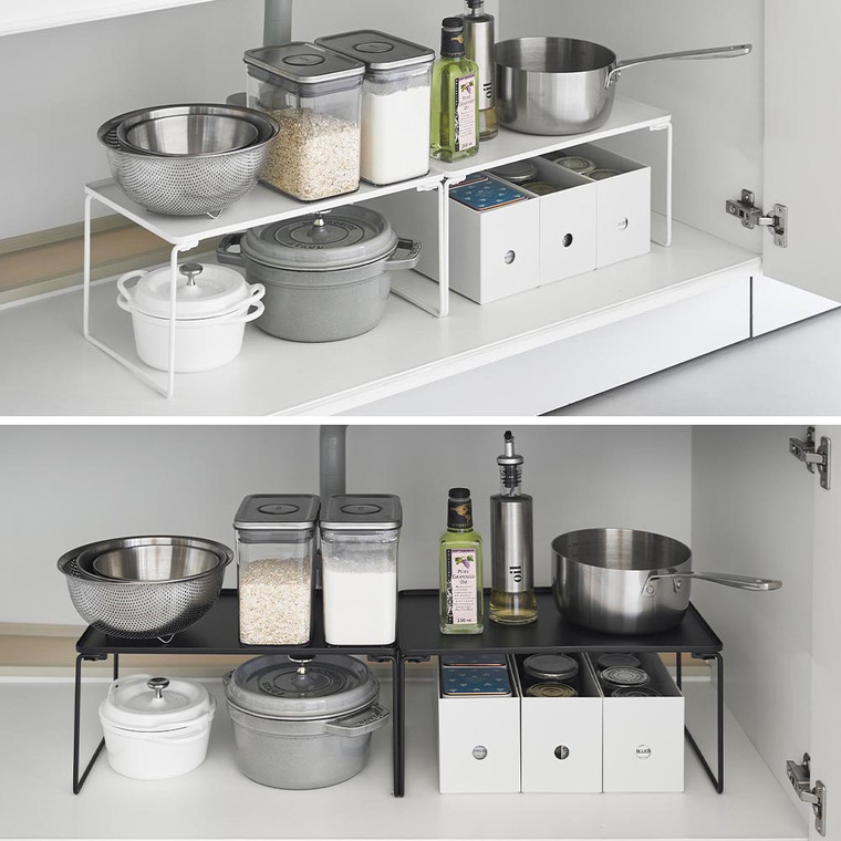 折り畳み積み重ね棚 タワー M 山崎実業 公式 tower 1367 1368 ホワイト ブラック 送料無料