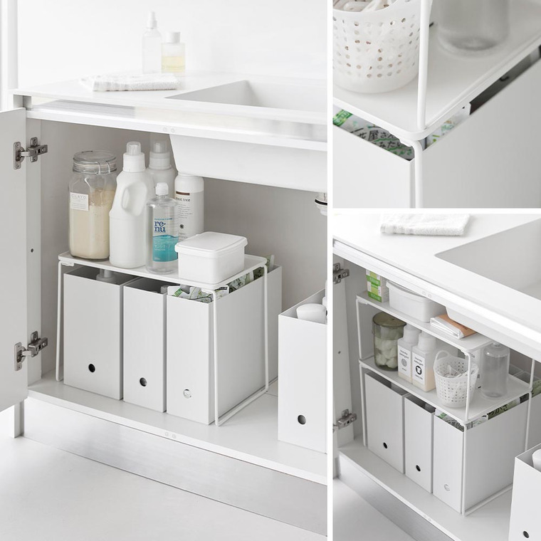 折り畳み積み重ね棚 タワー L 山崎実業 公式 tower 1369 1370 ホワイト ブラック 送料無料