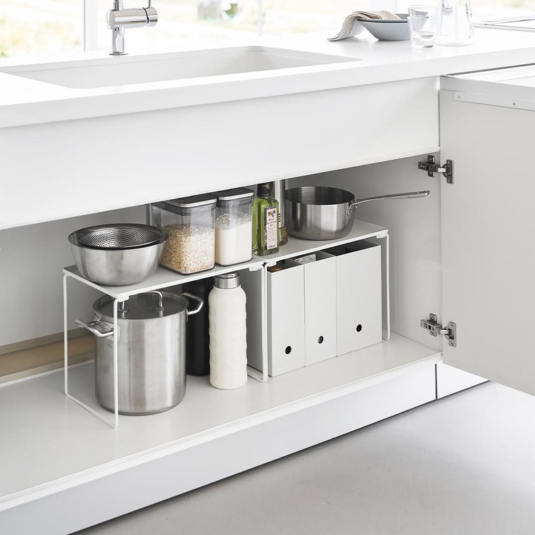 折り畳み積み重ね棚 タワー L 山崎実業 公式 tower 1369 1370 ホワイト ブラック 送料無料