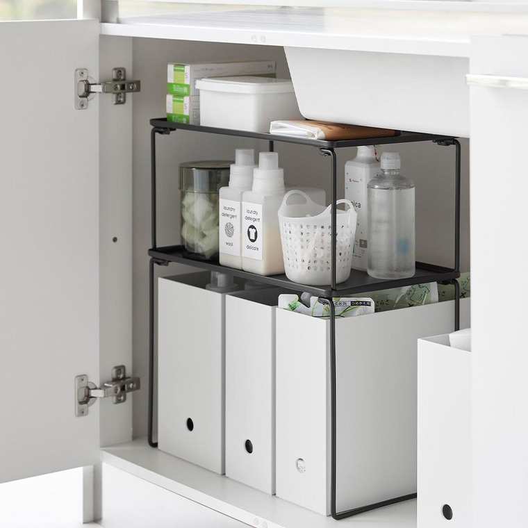 折り畳み積み重ね棚 タワー L 山崎実業 公式 tower 1369 1370 ホワイト ブラック 送料無料