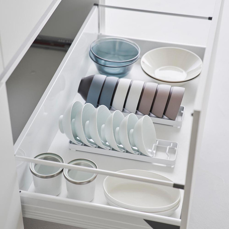 お椀スタンド タワー S 山崎実業 公式 tower ホワイト ブラック 1371 1372 / 食器ラック 食器棚 シンク下