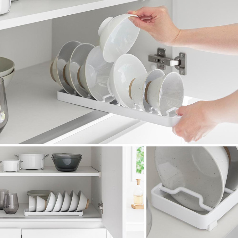 お椀スタンド タワー S 山崎実業 公式 tower ホワイト ブラック 1371 1372 / 食器ラック 食器棚 シンク下