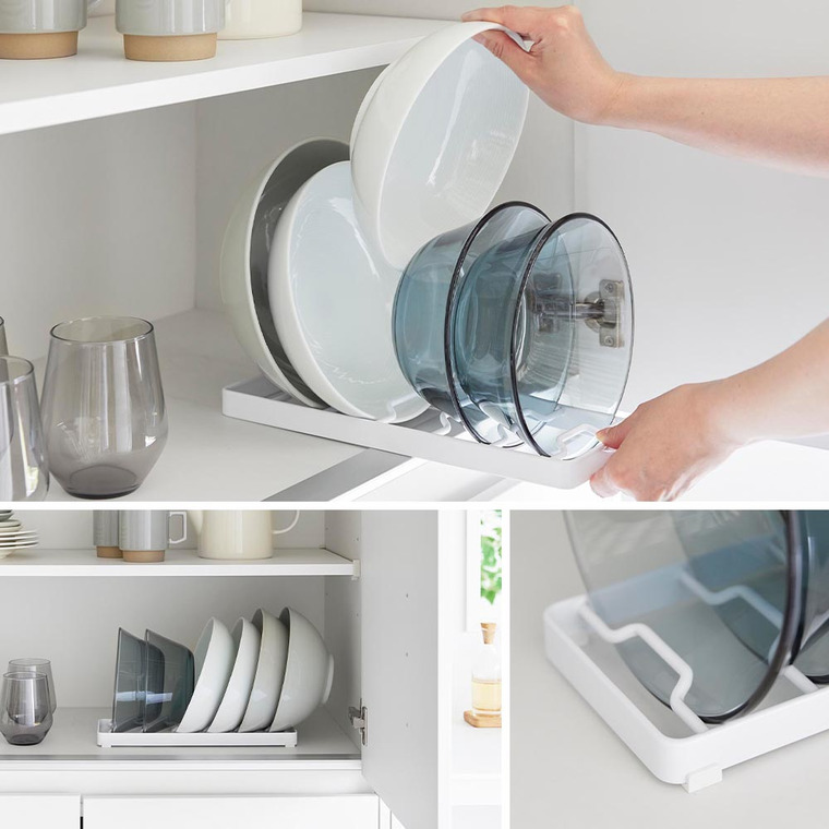 お椀スタンド タワー L 山崎実業 公式 tower 1373 1374 ホワイト ブラック / 食器ラック 食器棚 シンク下