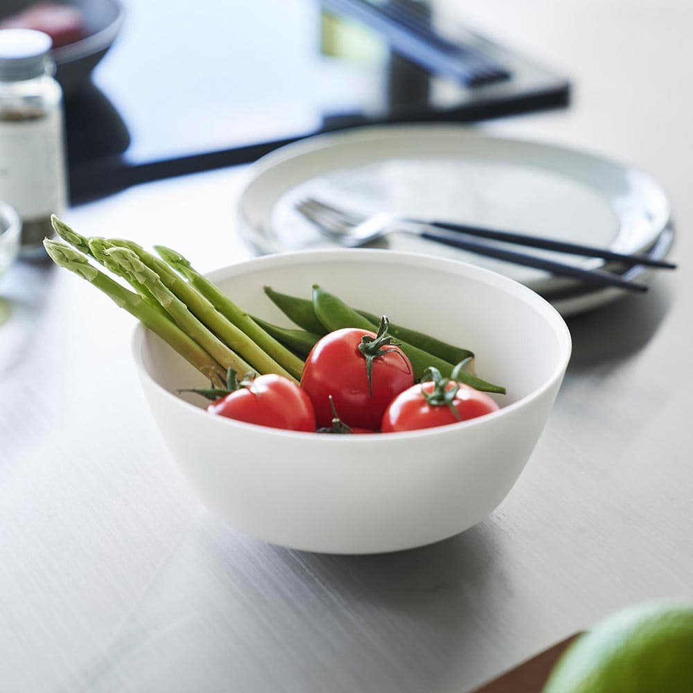 傾けて混ぜやすい調理ボウル タワー S 電子レンジ対応 山崎実業 tower 1385 1386 ホワイト ブラック