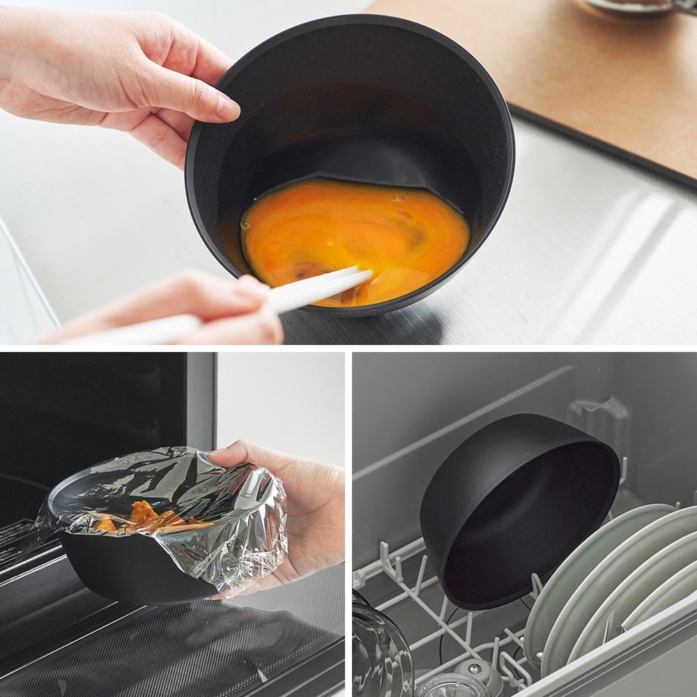 傾けて混ぜやすい調理ボウル タワー S 電子レンジ対応 山崎実業 tower 1385 1386 ホワイト ブラック