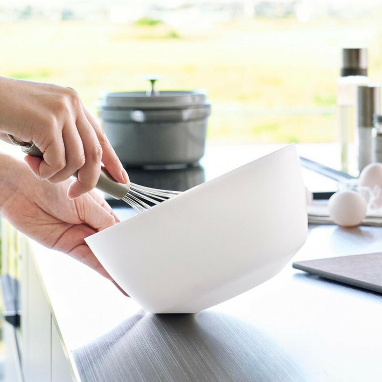 傾けて混ぜやすい調理ボウル タワー M 電子レンジ対応 山崎実業 tower 1387 1388 ホワイト ブラック