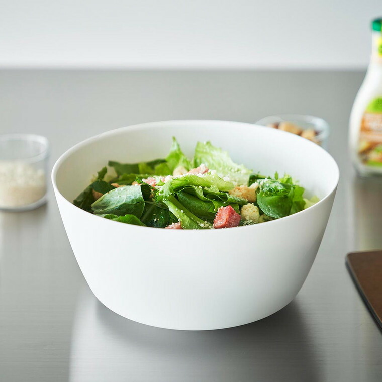 傾けて混ぜやすい調理ボウル タワー L 電子レンジ対応 山崎実業 公式 tower 1389 1390 ホワイト ブラック / 4L キッチンボウル 耐熱 耐冷 食洗機対応 電子レンジ